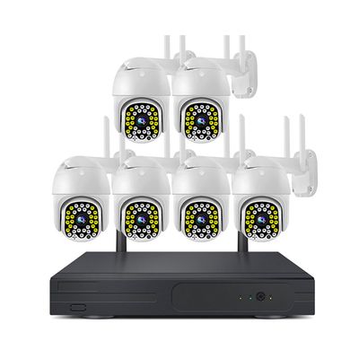 4CH 3MP Wireless WiFi Home Security Camera System with 6 Cameras, Outdoor Full HD 1296P Surveillance NVR Kit with Color Night Vision, Motion Detection