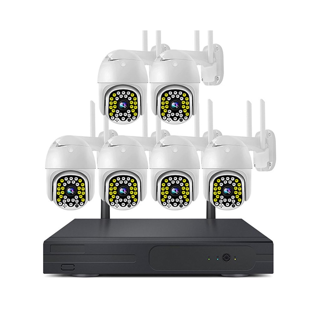 4CH 3MP Wireless WiFi Home Security Camera System with 6 Cameras, Outdoor Full HD 1296P Surveillance NVR Kit with Color Night Vision, Motion Detection