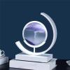 Fodalob Creative Quicksand Painting Ornaments, Semi-Circular Simple Desk Bedroom Bedside Plug-in Lamp Gift (Color : Purple, Size : Touch) view 3