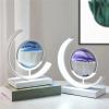 Fodalob Creative Quicksand Painting Ornaments, Semi-Circular Simple Desk Bedroom Bedside Plug-in Lamp Gift (Color : Purple, Size : Touch) view 4