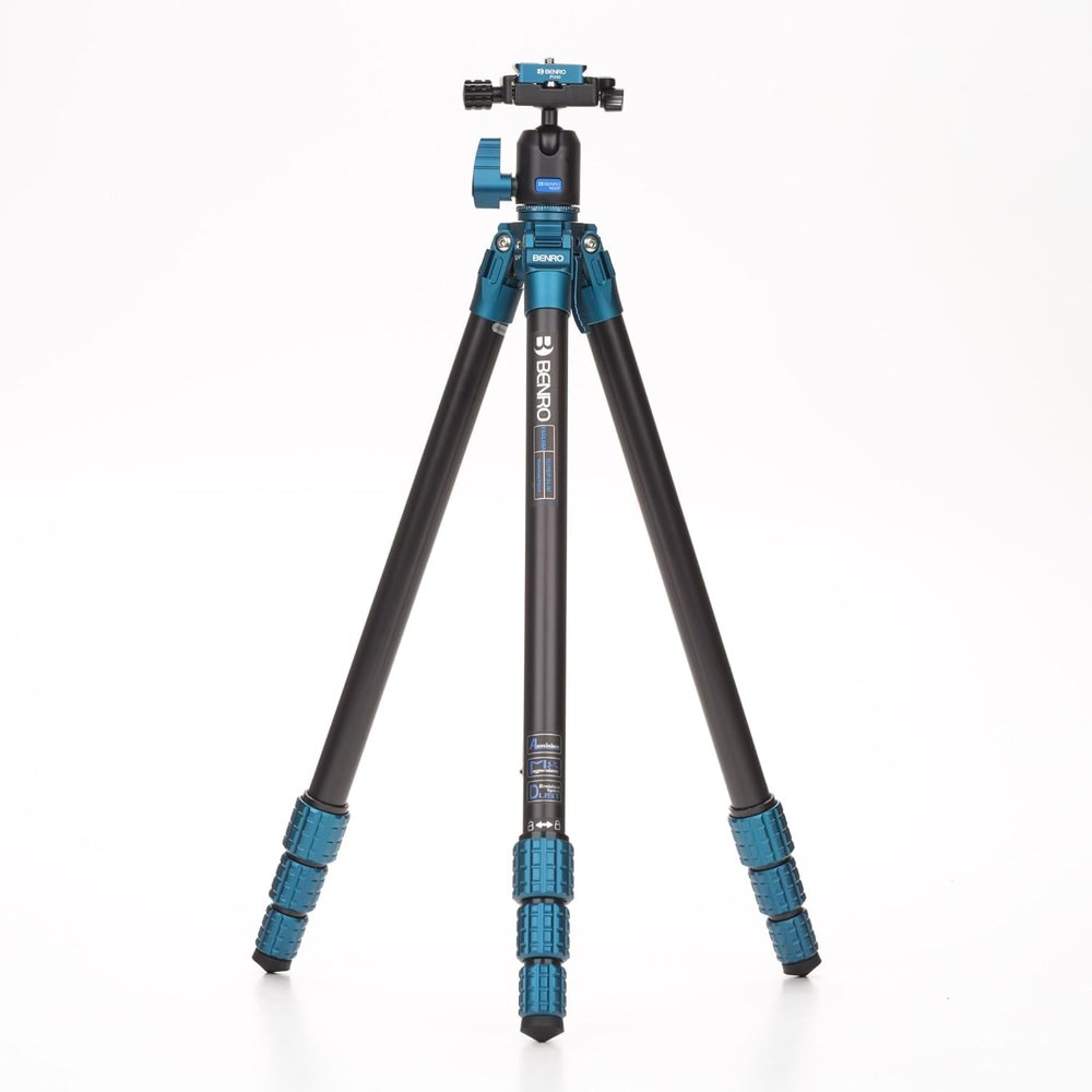 Benro Superslim Aluminum Tripod w/ N00P Arca-Style Ball Head 4-Section Travel Tripod, 8.8 lb Load, 61.4 Max, 20.5 Folded Ideal for Travel & Field Photography (TSSL08AN00P)