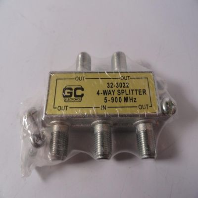 Ark Lighting GC Electronic 32-3022 4-Way Horizontal Splitter 5-900 MHz High Performance for Coax Cable TV & Internet