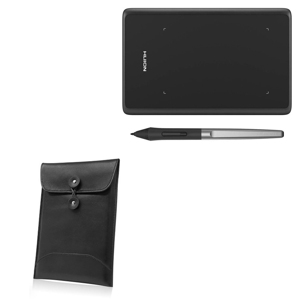 BoxWave Case Compatible with Huion Inspiroy H420X - Nero Leather Envelope, Leather Wallet Style Flip Cover