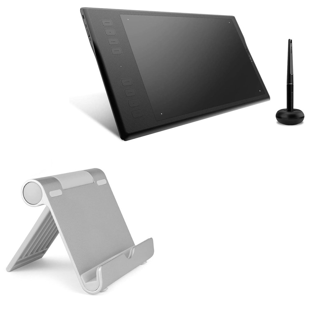 BoxWave Stand and Mount Compatible with Huion Inspiroy Q11K V2 - VersaView Aluminum Stand, Portable, Multi Angle Viewing Sturdy