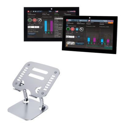BoxWave Stand and Mount Compatible With Allen Bradley VersaView 6300P (19 in) [5:4 Aspect Ratio] - Executive VersaView Laptop Stand, Ergonomic Adjustable Viewing Angle Metallic Riser - Metallic Silver