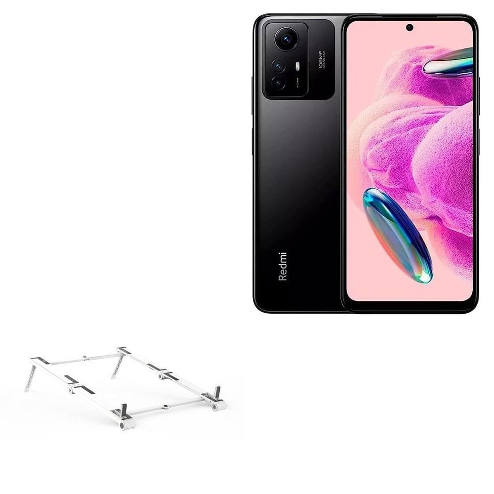 BoxWave Stand and Mount Compatible with Xiaomi Redmi Note 12S - Pocket Aluminum Stand 3-in-1, Portable Multi Angle Viewing Riser - Metallic Silver