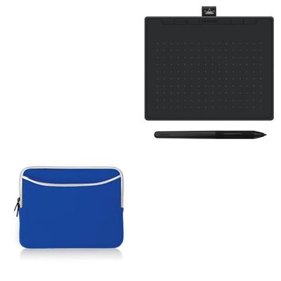 BoxWave Case Compatible with Huion Inspiroy RTS-300 - SoftSuit with Pocket, Soft Pouch Neoprene Cover Sleeve Zipper Pocket - Super Blue