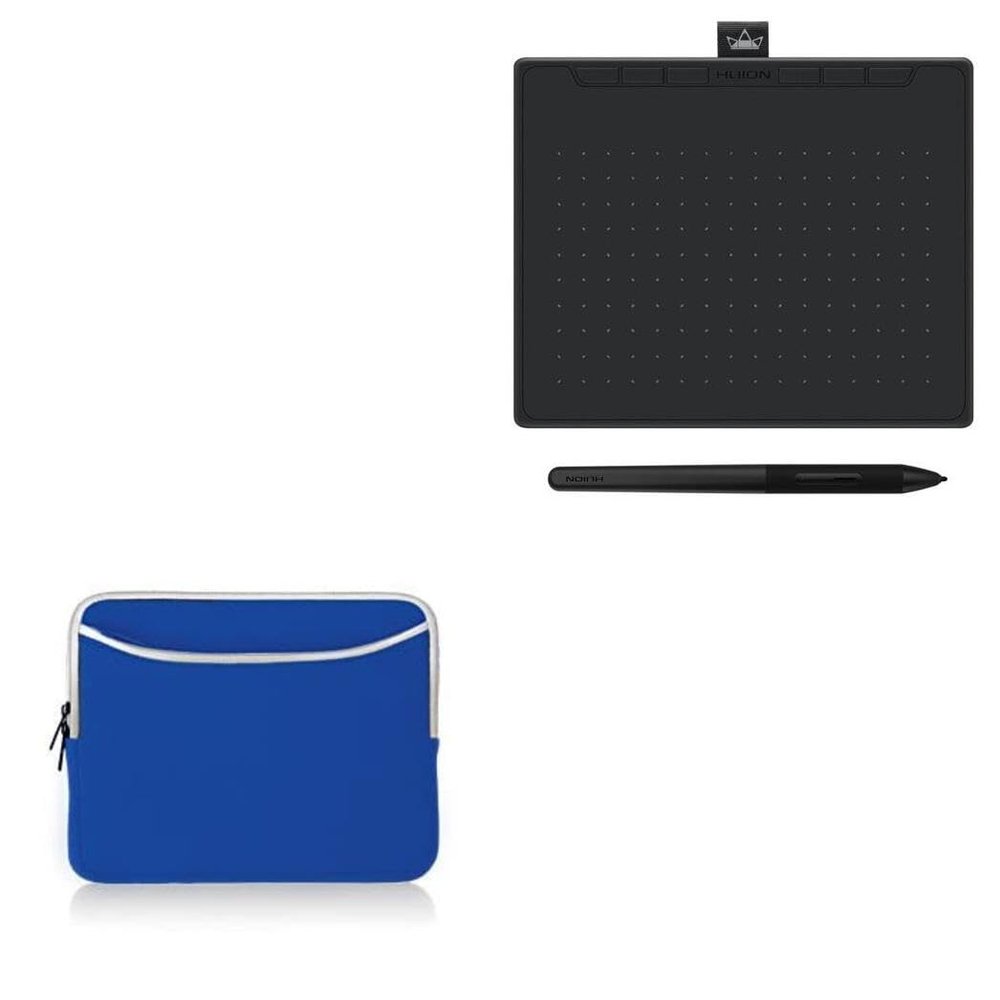BoxWave Case Compatible with Huion Inspiroy RTS-300 - SoftSuit with Pocket, Soft Pouch Neoprene Cover Sleeve Zipper Pocket - Super Blue
