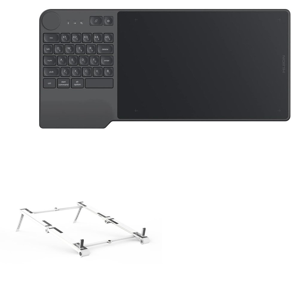 BoxWave Stand and Mount Compatible with Huion Inspiroy Keydial KD200 - Pocket Aluminum Stand 3-in-1, Portable Multi Angle Viewing Riser - Metallic Silver