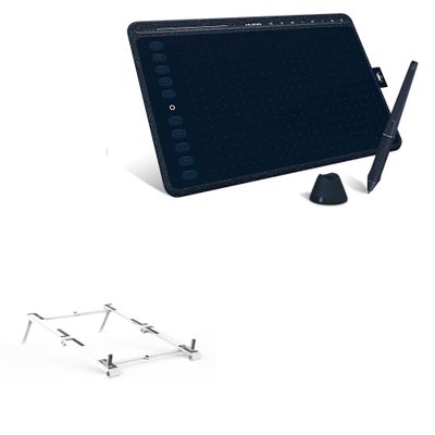 BoxWave Stand and Mount Compatible with Huion HS611 - Pocket Aluminum Stand 3-in-1, Portable Multi Angle Viewing Riser - Metallic Silver