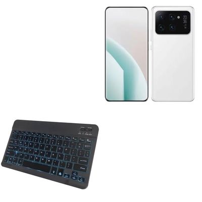 BoxWave Keyboard Compatible with Xiaomi 12 Ultra - SlimKeys Bluetooth Keyboard - with Backlight, Portable Slim LED 7 Colors - Jet Black