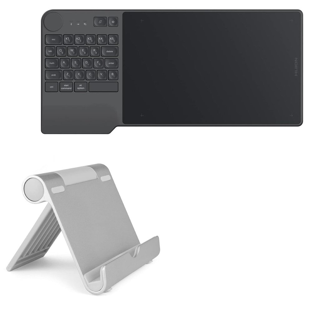BoxWave Stand and Mount Compatible with Huion Inspiroy Keydial KD200 - VersaView Aluminum Stand, Portable, Multi Angle Viewing Sturdy
