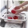 WHAMVOX Extendable Sink Drain Basket 2 Pack Round Cornered Easy to Clean for Vegetable Fruit Washing view 3