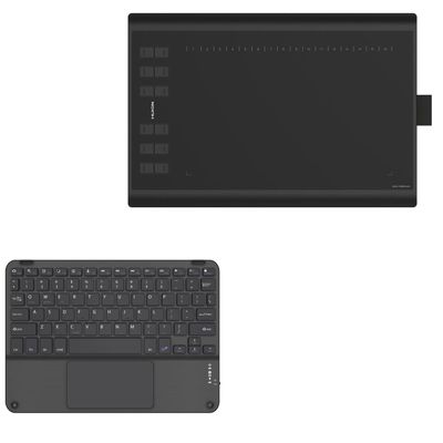 BoxWave Keyboard Compatible with Huion H1060P - SlimKeys Bluetooth Keyboard with Trackpad, Portable Slim TouchPad - Jet Black