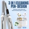 2 Pack Cleaner Kit for AirPods Pro 1 2 3 Earbuds,Cleaning Kit Pen Shape with Soft Brush Flocking Sponge Tool for Bluetooth Earphones Headphones Charging Case,Phone,Camera and Computer(White) view 2