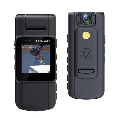 Bewinner Mini Body Camera 4K UHD, 1.54in Full Color Screen 180 Rotatable Lens with HD Night Vision, Supports 128GB Memory Card for Outdoor Activities