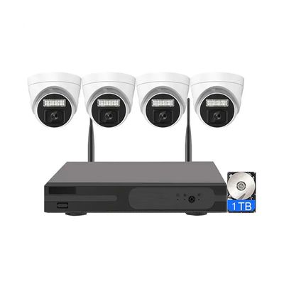 4CH Full HD 5MP Dome Security Camera System, 2K Wireless WiFi CCTV Home Surveillance Camera Kit System with 2 Way Audio, Color Night Vision, Human Detection, with 1 Hard Drive