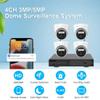 4CH Full HD 5MP Dome Security Camera System, 2K Wireless WiFi CCTV Home Surveillance Camera Kit System with 2 Way Audio, Color Night Vision, Human Detection, with 1 Hard Drive view 2