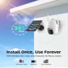 MaxiViz Wireless Solar Security Camera Outdoor, Home Security Cameras with Solar Panel 360 Live View, 2K Color Night Vision, AI Motion Detection, IP66 Weatherproof, Local/Cloud Storage (2 Packs) view 3