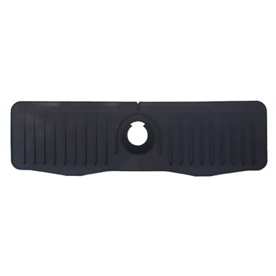 Self-draining Silicone Splash Guard Kitchen Sink Durable Faucet Drain Pad for Clean Black L