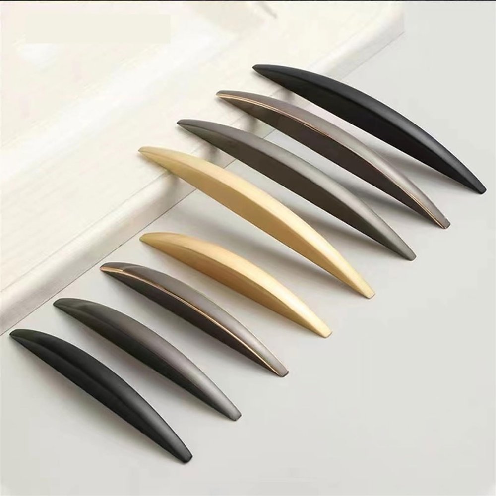 NALsa Cabinet Handle Pearl Gray Brigh Gold Cabinet Door Handles Zinc Alloy Drawer Knobs Pulls Kitchen Furniture Handle Hardware 1Pcs (Color : Pearl Gold 192mm)