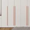 NALsa Wardrobe Door Handle Cabinet Handles Aluminum Alloy Kitchen Cupboard Pulls Drawer Knobs Hardware Furniture Handle 1Pcs (Color : Rose gold-128mm Size as Shown in Figure 2) view 3
