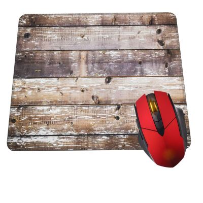 Mouse Pad Brown Wood Mouse Pads for Desk Non-Slip Rubber Base Square Gaming Mousepad Mat for Computer Home Office