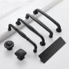 NALsa Modern Black Cabinet Handle Square Furniture Hardware Stainless Steel Kitchen Door Knobs Cupboard Wardrobe Drawer Pulls 1Pcs (Color : 675-128mm) view 1