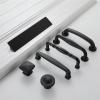 NALsa Modern Black Cabinet Handle Square Furniture Hardware Stainless Steel Kitchen Door Knobs Cupboard Wardrobe Drawer Pulls 1Pcs (Color : 675-128mm) view 4