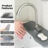 Self-draining Silicone Splash Guard Kitchen Sink Durable Faucet Drain Pad for Clean Grey L view 4