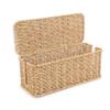 Cable Management Box, Handmade Rattan Cable Organizer, 2 Open Slots Cords Hider Box, Under Desk Cord Organizer for Computer Router USB Hub & Power Strip, Patent Pending, 13" x 5.1" x 5.1", Natural view 1