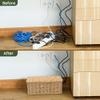 Cable Management Box, Handmade Rattan Cable Organizer, 2 Open Slots Cords Hider Box, Under Desk Cord Organizer for Computer Router USB Hub & Power Strip, Patent Pending, 13" x 5.1" x 5.1", Natural view 4