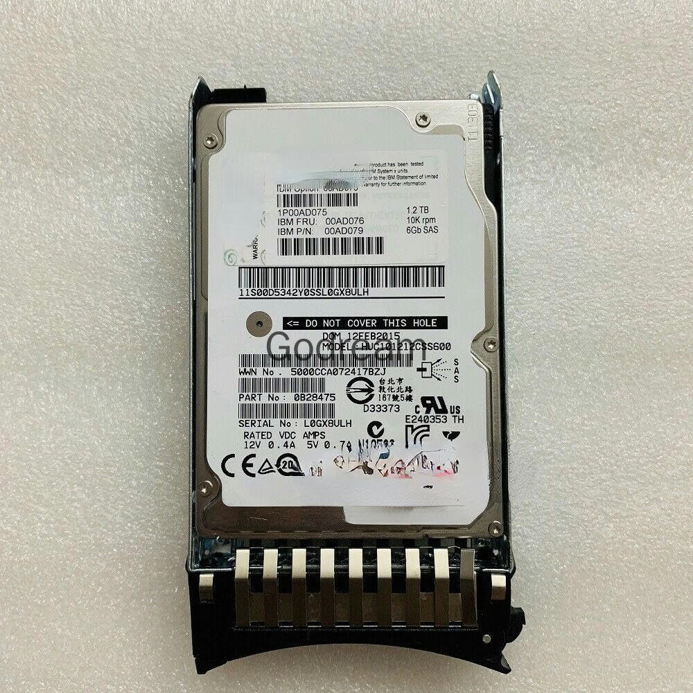 RKEBK for X3650 M3 X3650 M4 Server Hard Disk 1.2T 10K 2.5-inch SAS 00AD075