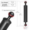 MINIFOCUS 2PCS Carbon Fiber Underwater Float Arm, D40mm, 10", Aquatic Arm, Buoyancy Provided 155g*2, Dual Ball Mounts for Photography and Video, Compatible with Diving Trays, Video Lights view 2