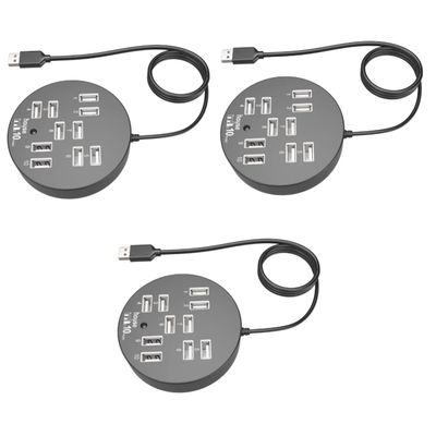 Mikikit 3pcs Port USB Hub Splitter High-Speed USB for Desktop and Laptop Connects Multiple Devices Simultaneously for Keyboards Mice