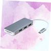 Gatuida 2pcs Single USB Hub with Ports and Micro Interface Type-c Compatible for Windows and Laptops Compact Design for Travel and Work Grey view 3