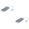 OSALADI 2pcs Single USB Hub Type- Compact for Laptops Lightweight Design for Compatible Space Grey Type- Card Reader view 1