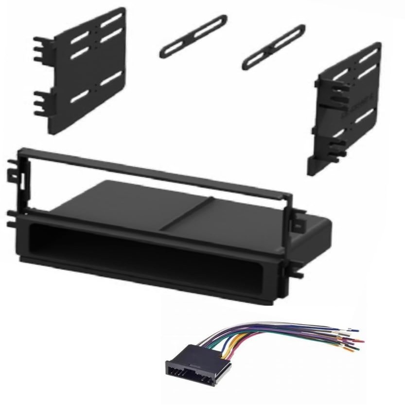ASC Audio Single Din Car Stereo Radio Kit and Wire Harness for Kia: 2001-2002 Rio, 2002 Sedona, 1998-2001 Sephia, 2000-2002 Spectra, 1998-2003 Sportage - Black, PVC Insulated Copper Core Cable