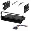 ASC Audio Single Din Car Stereo Radio Kit and Wire Harness for Kia: 2001-2002 Rio, 2002 Sedona, 1998-2001 Sephia, 2000-2002 Spectra, 1998-2003 Sportage - Black, PVC Insulated Copper Core Cable view 1