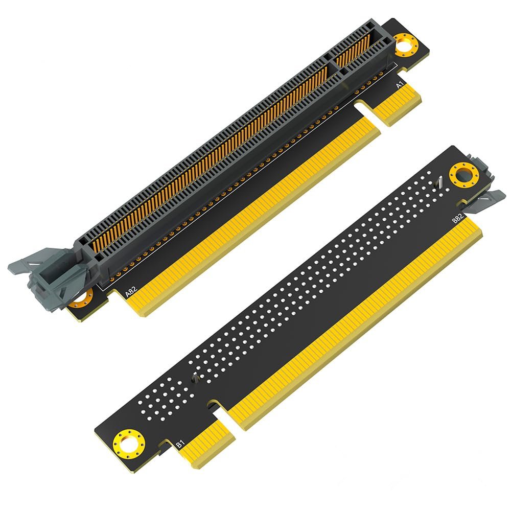 PCI-E 16X Video Card Reverse Riser Card, PCI-e 16X 3.0 90-Degree Reverse Male to Female Riser Card for 1U/2U PC Graphics Card Adapter (Installation Direction Towards CPU) (1U)