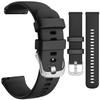 Wearable4U Silicon Wristband Strap 22mm QuickFix for Garmin Venu 2 (Black+Silver Buckle) view 1