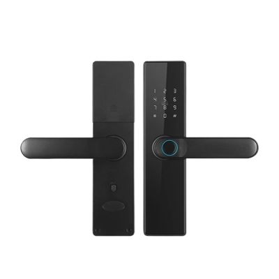 Electronic Digital Door Lock Tuya WiFi Biometric Fingerprint Smart Lock Card Password Key Unlock USB Emergency Charge (Color : 60Single, Size : Black 1)