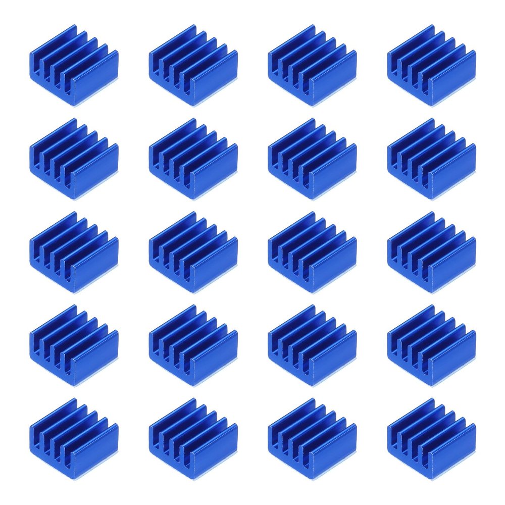 MECCANIXITY 20Pcs 9x9x5mm Heatsink Aluminum Radiator Heat Sink Cooling with Thermal Blue Sticker for Chip CPU, Power Transistor, FET, IC, Power Amplifier,Sapphire