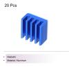 MECCANIXITY 20Pcs 9x9x5mm Heatsink Aluminum Radiator Heat Sink Cooling with Thermal Blue Sticker for Chip CPU, Power Transistor, FET, IC, Power Amplifier,Sapphire view 3