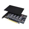 KONYEAD pcie4.0 x16 to m.2 m-Key nvme x 4 ssd Expansion Card with HeatsinkSupports 4 NVMe M.2 2280 up to 256GbpsM2 Adapter Card 2280 Driver Free. Bifurcation Required view 1