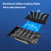 KONYEAD pcie4.0 x16 to m.2 m-Key nvme x 4 ssd Expansion Card with HeatsinkSupports 4 NVMe M.2 2280 up to 256GbpsM2 Adapter Card 2280 Driver Free. Bifurcation Required view 3