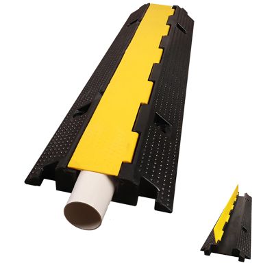 Cable Protector, Cable Protector Ramp, 1 Channel, Traffic Speed Bump W/Flip-Open Top Cover & Warning Tape, Easy to Unroll-Conceal Wires, for Offices, Retail, Gyms, Factories & Garages (Color : 1 Pack