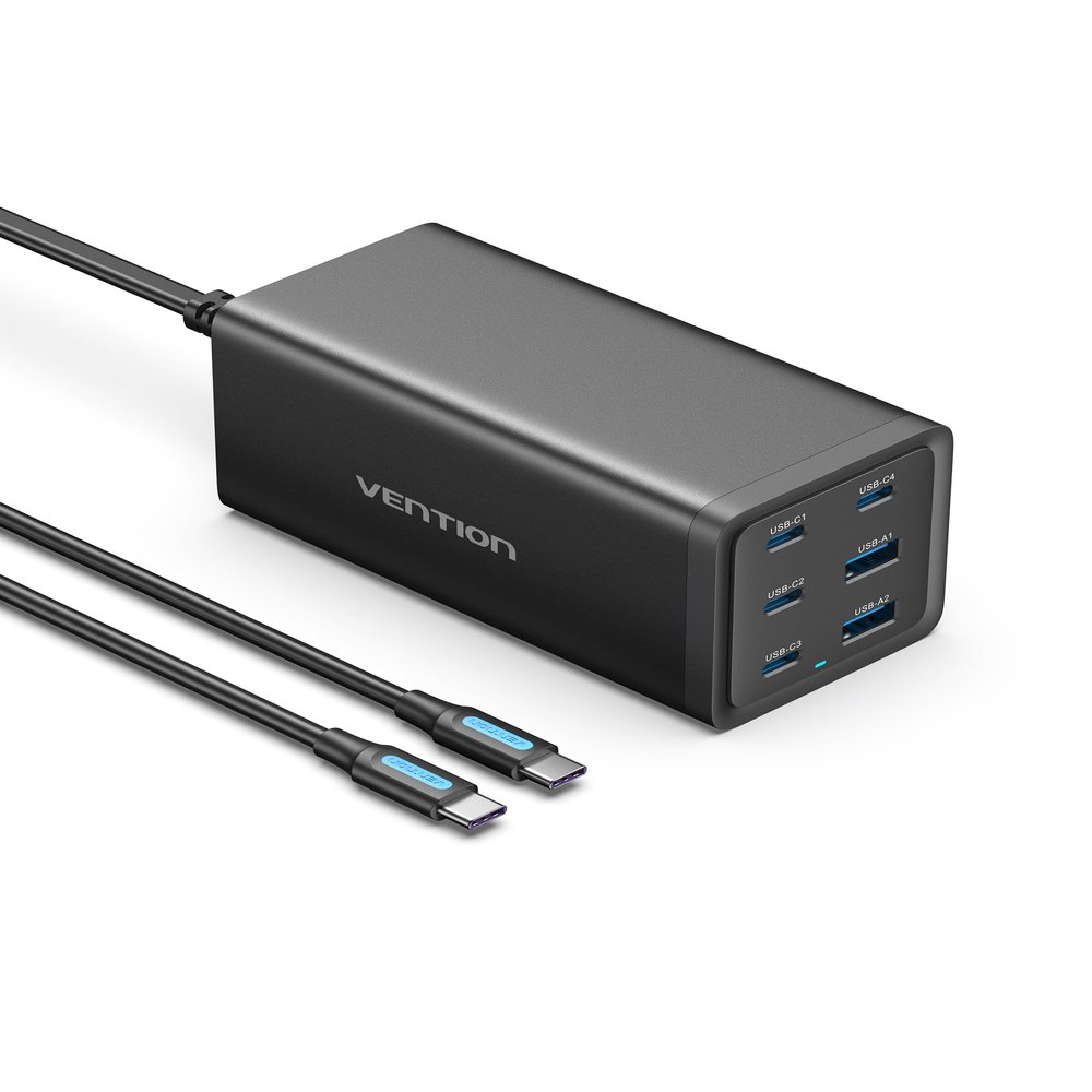 MacBook Pro Charger 200W, VENTION PD3.1 140W Fast USB C Charging Station, 6 Ports GaN Desktop Charger Compatible with MacBook Pro/Air M1 M2, iPhone 15 Pro Max/14, ipad Pro,Galaxy S23 Ultra,Steam Deck