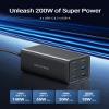 MacBook Pro Charger 200W, VENTION PD3.1 140W Fast USB C Charging Station, 6 Ports GaN Desktop Charger Compatible with MacBook Pro/Air M1 M2, iPhone 15 Pro Max/14, ipad Pro,Galaxy S23 Ultra,Steam Deck view 3