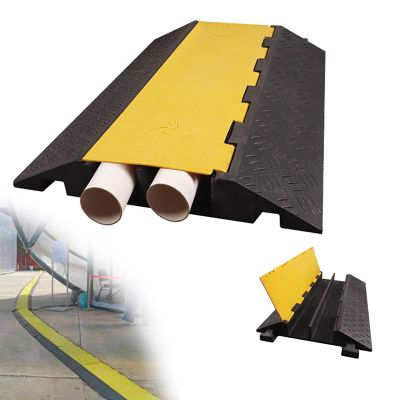 Rubber Cable Protector Ramp, Cable Protector, Speed Bump Hump, Flip-Open Top Cover, for Driveway & Outdoor/Wire/Hose/Pipe Hider (Color : 2 Channel)